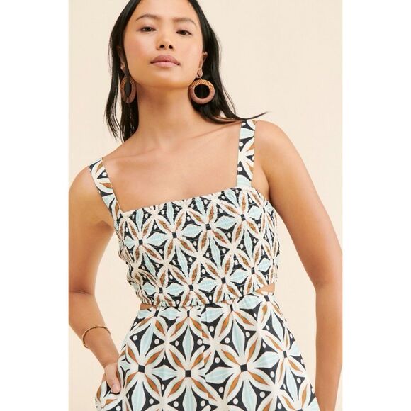 New Anthropologie The Piper Bandeau Cutout Jumpsuit Sz Medium - Picture 2 of 9